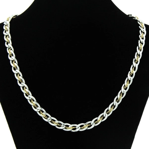 Ins Style Stainless Steel Interlocking Cuban Link Necklace Bracelet Set For Men Women Hip Hop Punk Chunky Chain Jewelry