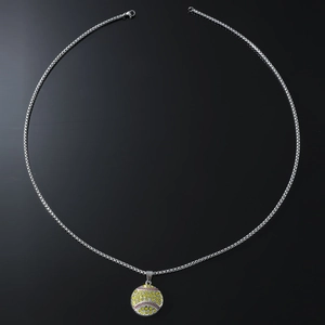 Hip hop basketball pendant necklace with rhinestones on silver box chain jewelry