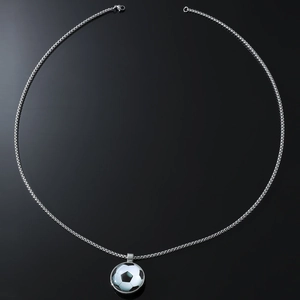 Collier Pendentif Football Hip Hop Alliage Argent Chaîne Box Bijoux Sport Football Pour Hommes Accessoires De Fête Quotidiens