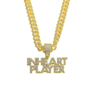 Hip Hop Iced Out Strass Buchstaben Anhänger Halskette Für Herren Legierung Panzerkette Personalisiert Schmuck Geschenk