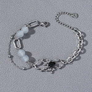Bracelet Araignée Hip Hop Punk en Alliage avec Strass Chaîne Hommes Femmes Style Dark Gothique Bijoux de Déclaration Cadeau