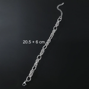 Bracelet rétro à maillons en acier inoxydable pour hommes et femmes avec fermoir mousqueton