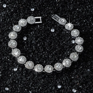Bracelet hip hop de 10mm avec cristaux ronds étincelants et fermoir pliable sécurisé