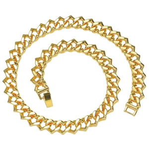 Hip Hop Men Alloy Rhinestone Heart Cuban Link Chain Necklace Gold Silver Plated Street Style Heart Shape Jewelry Gift