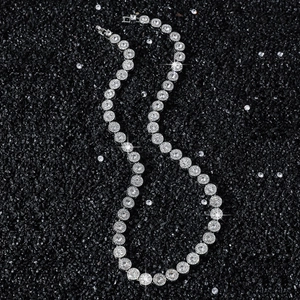 Collier tennis classique en argent 8mm avec zircons cubiques scintillants pour hommes