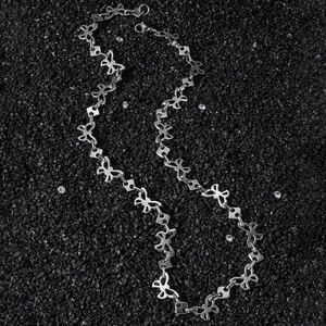 Hip Hop Stainless Steel Butterfly Square Spliced Chain Necklace Street Style Hollow Butterfly Pendant Punk Jewelry Unisex