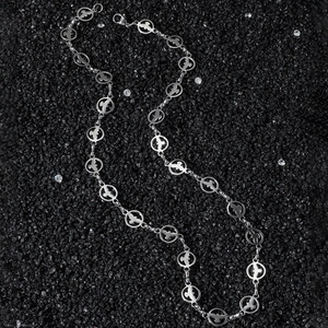 Collier Bracelet en Chaîne à Maillons Circulaires Ajourés en Acier Inoxydable Colombe de la Paix Hip Hop Bijoux Unisexe