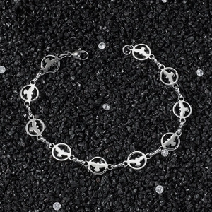 Bracelet Chaîne Ronde Ajourée Colombe de la Paix en Acier Inoxydable Hip-Hop pour Hommes Femmes Unisexe Bijoux Street Style Cadeau