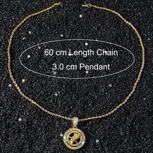 Gold Saint Jude medallion pendant with 60cm twist chain and 3.0cm diameter measurements