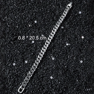 Classic 8mm silver stainless steel Cuban link bracelet for men with lobster clasp