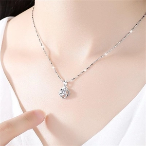 Collier trèfle classique en argent sterling S925 avec pendentif en zircon pour femme