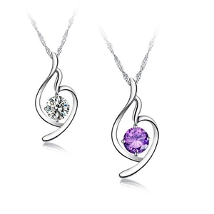 925 Sterling Silver Floral S-Curve Pendant Necklace For Women Korean Style Fashion Rhinestone Minimalist Clavicle Chain Jewelry