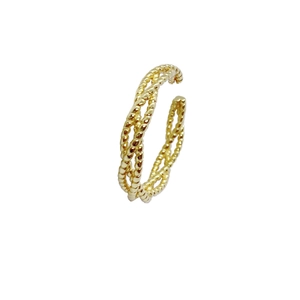 S925 Sterling Silver Rope Open Ring Fashion Twisted Woven Adjustable Finger Ring Minimalist Jewelry Gift For Men Women