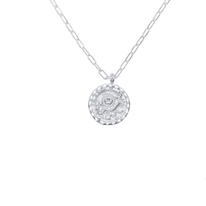 925 Sterling Silver Sun Lion Coin Pendant Necklace Minimalist Retro Paperclip Chain Choker For Women Men Fashion Jewelry Gift