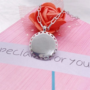 S925 Sterling Silver sun dog necklace with a white pendant on a gift box background