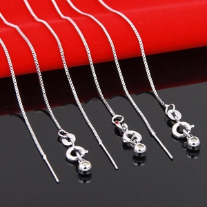 Close-up of adjustable S925 sterling silver box chains with spring clasps on velvet