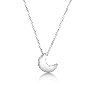 925 Sterling Silver Crescent Moon Pendant Necklace Minimalist Polished Jewelry For Women Fashion Electroplated Chain Necklaces