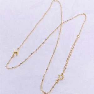 Minimalist S925 sterling silver gold-plated H letter pendant necklace for women