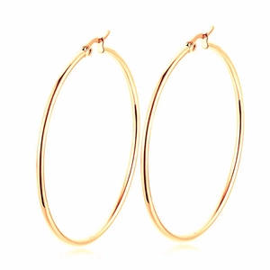 Classic S925 sterling silver hollow hoop earrings in a polished rose gold finish for women