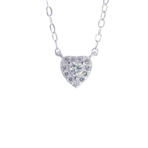Collier Cœur en Argent Sterling S925 pour Femme Pendentif en Zirconia Étincelant en Forme de Cœur Bijoux Minimalistes Chaîne de Clavicule Cadeau