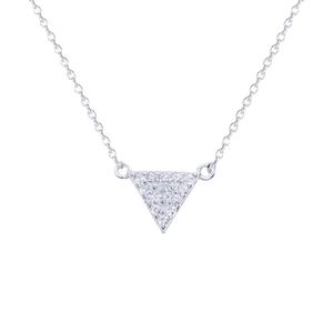 Élégant collier triangle en argent sterling S925 avec cristaux de zircone micro-pavé