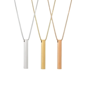 Colliers pendentifs barres minimalistes en argent sterling S925 en argent, or et or rose