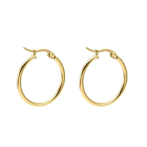 Créoles minimalistes en argent sterling S925 plaqué or avec finition polie brillante