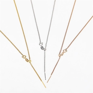 Collier Chaîne Chopin Réglable en Argent Sterling S925 Avec Épingle Curseur Universel Accessoire Bijoux Femme Collier DIY