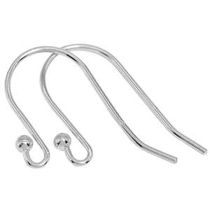 Minimalist S925 sterling silver earring hooks with small round bead for DIY jewelry making