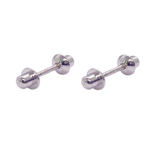 S925 sterling silver bullet screw stud earrings with a minimalist polished finish design