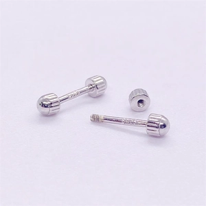 Minimalist S925 sterling silver screw back stud earrings with a polished spherical design
