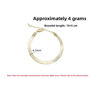 Détails du bracelet chaîne serpent dorée 4,5mm avec infos poids et longueur
