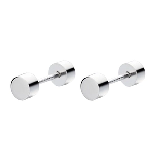 Orecchini a perno a manubrio in argento sterling S925 lucido per uomo e donna