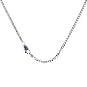 Minimalist S925 sterling silver curb chain necklace with a secure lobster clasp closure