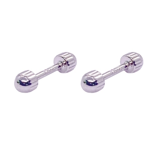 Minimalist S925 sterling silver barbell stud earrings with screw ball backs