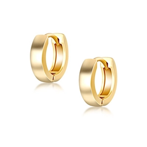 Boucles d'Oreilles Huggie en Argent Sterling 925 Poli Plaqué Or pour Femmes Hommes Bijoux Géométriques Tendance