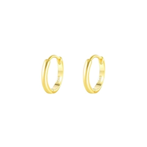 Minimalist S925 sterling silver gold hoop earrings with polished finish and hallmark