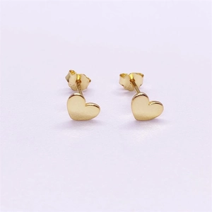 Boucles d'Oreilles Clous Cœur en Argent Sterling S925 pour Femmes Simples Boucles d'Oreilles Mini Amour Plaquées Or Argent Bijoux de Mode Cadeaux