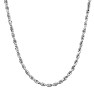 Chaîne corde classique en argent sterling S925 avec maillons torsadés polis