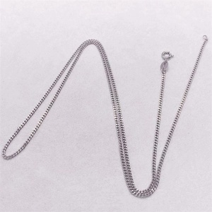 Classic S925 sterling silver curb chain necklace with high polish finish and spring clasp