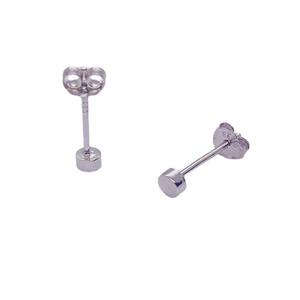 Pair of minimalist S925 sterling silver round stud earrings with butterfly backings