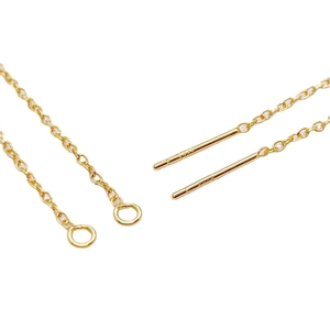 18K gold S925 sterling silver ear wire chains with S925 hallmark for DIY jewelry