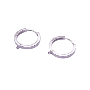 S925 sterling silver earring hoops with small loops and visible hallmark stamp for DIY