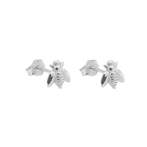 Minimalist S925 sterling silver bee stud earrings for women with detailed insect design