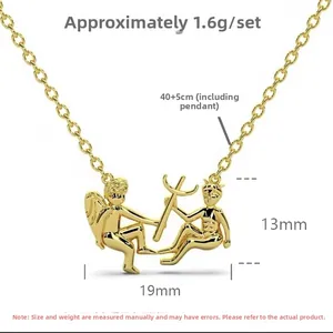 Detailed technical diagram of a S925 silver angel pendant with size and weight specs