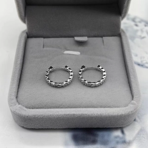 Boucles d'oreilles créoles torsadées en argent S925 avec cristaux pavés en écrin