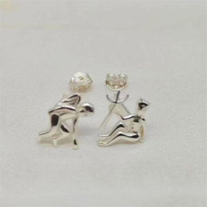 Boucles d'oreilles ange et démon en argent sterling S925 avec finition polie