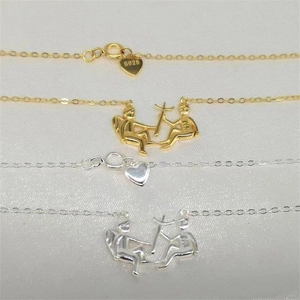 Macro shot of S925 sterling silver stamp on the angel pendant necklace link detail