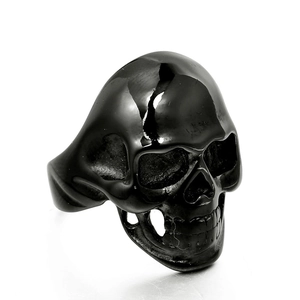 Vintage Gothic Stainless Steel Skull Ring For Men Punk Rock Biker Jewelry Retro Electroplated Geometric Fashion Finger Ring