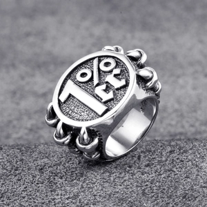 Vintage Punk Herren 1%er Siegelring 316L Edelstahl Biker Klaue Bandring Retro Poliertes Finish Mode Schmuck Geschenk